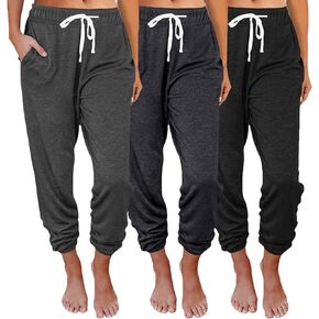 SUNBS 3 Packs Womens Sweatpants Baggy Comfy Lounge Pants Yoga Joggers Workout Scrub Clothes Casual Fall Fashion in Saudi Arabia