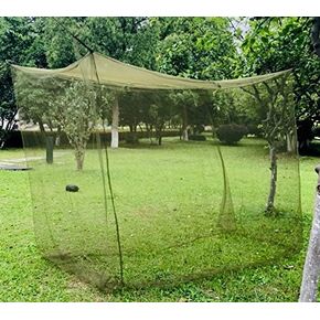 Mosquito Net- Military Green Portable Tactical Mosquito Nettng for Camping – Completely Covers a Sleeping Bag, Bed or Cot