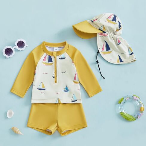 Toddler Baby Boy 4th of July Swimsuit Rash Guard Boys One Piece Zipper Swimwear Fourth of July Bathing Suit in Saudi Arabia