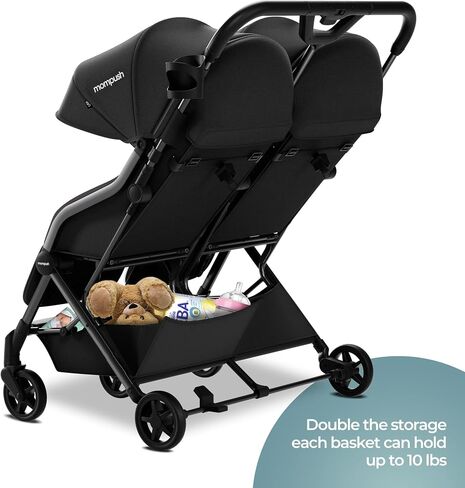 Mompush Lithe Double Ultralight Stroller, Lightweight Side by Side Stroller, Two Large Seats with Individual Recline, Easy Fold in Kuwait