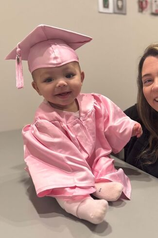 GraduationMall Baby Graduation Cap and Gown Set - NICU Graduate Outfit 0-18M, Soft Satin (5 Colors, S/M/L) in Kuwait
