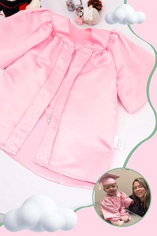 GraduationMall Baby Graduation Cap and Gown Set - NICU Graduate Outfit 0-18M, Soft Satin (5 Colors, S/M/L) in Kuwait