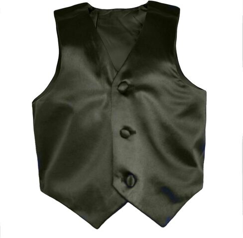 Baby Toddler Kids Little Boys Formal 23 Color Satin Vest S-7 (S:(0-6 Months), Green Teal) in Kuwait