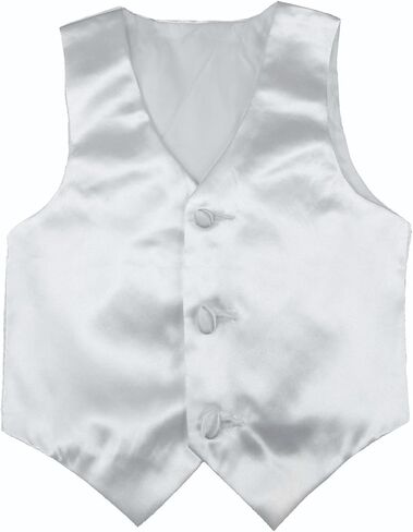 Baby Toddler Kids Little Boys Formal 23 Color Satin Vest S-7 (S:(0-6 Months), Green Teal) in Kuwait