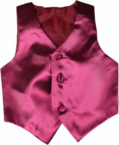 Baby Toddler Kids Little Boys Formal 23 Color Satin Vest S-7 (S:(0-6 Months), Green Teal) in Kuwait