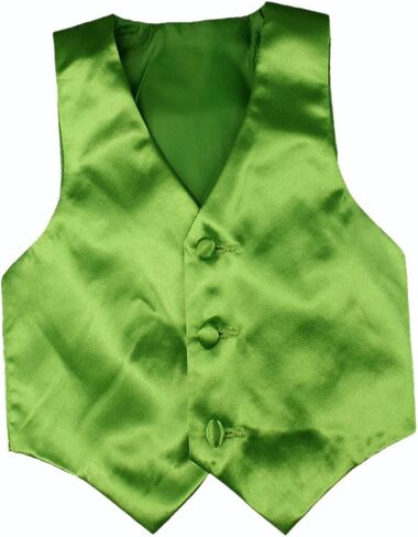 Baby Toddler Kids Little Boys Formal 23 Color Satin Vest S-7 (S:(0-6 Months), Green Teal) in Kuwait