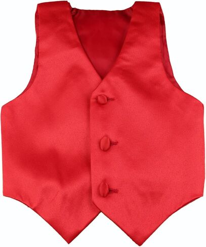 Baby Toddler Kids Little Boys Formal 23 Color Satin Vest S-7 (S:(0-6 Months), Green Teal) in Kuwait