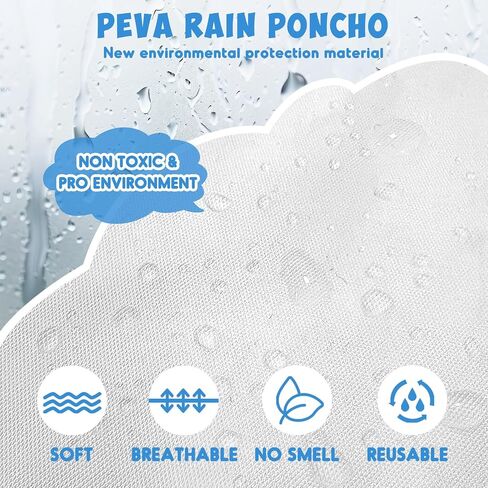 ANYOO 2 Pack Raincoats for Kids Emergency Ponchos Reusable Rain Poncho with Hood Waterproof Rain Coats for Boys and Girls in Kuwait
