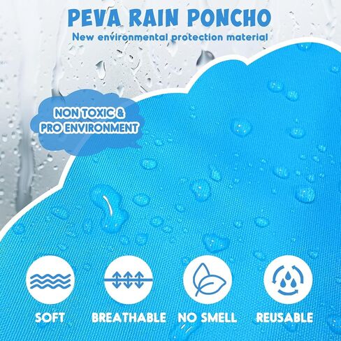 ANYOO 2 Pack Raincoats for Kids Emergency Ponchos Reusable Rain Poncho with Hood Waterproof Rain Coats for Boys and Girls in Kuwait