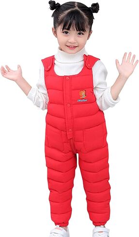 Toddler Snow Pants Baby Boy Winter Clothes Down Coat Puffer Windproof Winter Warm Snow Ski Bib Overalls Snowsuit in Kuwait