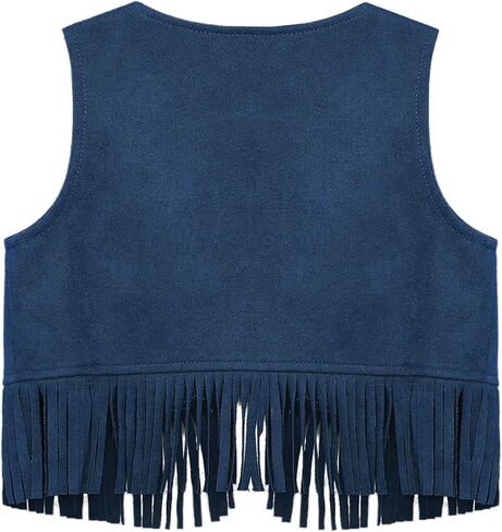 Baby Boys Cowboy Suede Vest Open Front Fringe Tassels Dressy Waistcoat for Halloween Party in Saudi Arabia