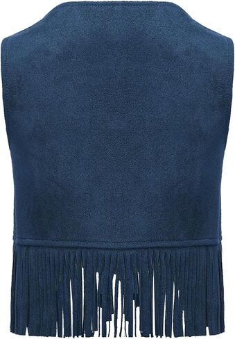 Baby Boys Cowboy Suede Vest Open Front Fringe Tassels Dressy Waistcoat for Halloween Party in Saudi Arabia