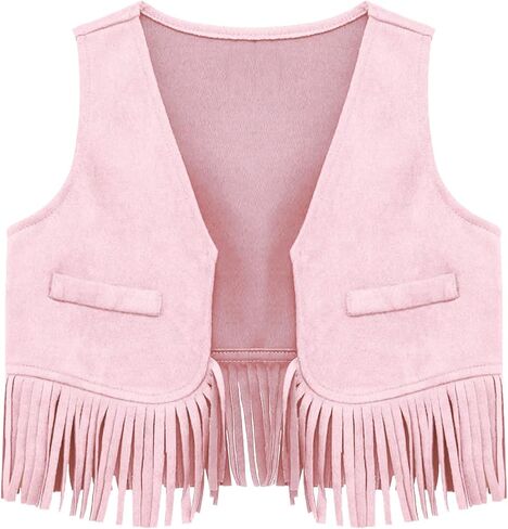 Baby Boys Cowboy Suede Vest Open Front Fringe Tassels Dressy Waistcoat for Halloween Party in Saudi Arabia