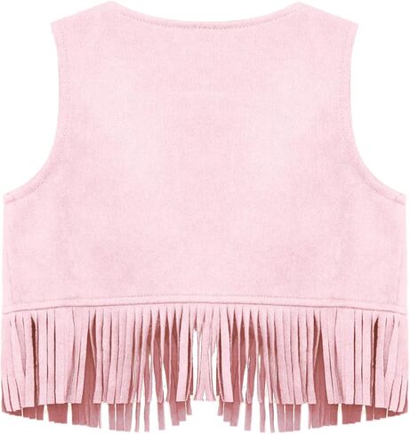 Baby Boys Cowboy Suede Vest Open Front Fringe Tassels Dressy Waistcoat for Halloween Party in Saudi Arabia
