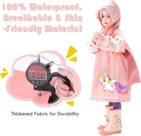 SSAWcasa Toddler Rain Jacket Girls, Kids Rain Poncho Coat with Hood, Children Baby Boys Raincoat Rainwear Gear Outerwear in Kuwait