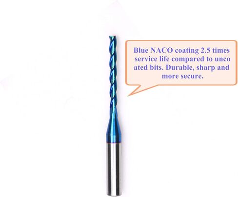 3 Flutes CNC Spiral Router Bit NACO Coating Up Cut End Mill with 1/8 inch Cutting Diameter 1/4 inch Shank STF335 in Kuwait