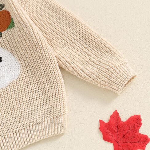 Baby Boy Girl Halloween Sweater Embroidery Long Sleeve Crewneck Knit Sweatshirt Toddler Fall Winter Pullover in Saudi Arabia