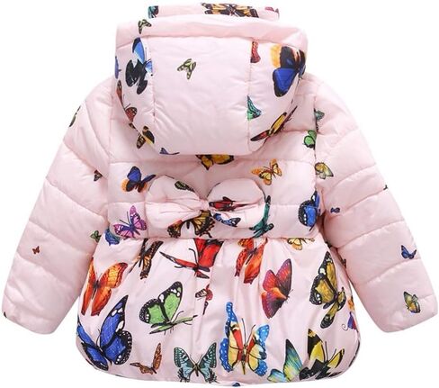 Nine Minow Baby Girls Winter Jacket Coat Butterfly Print Jacket Children Outerwear in Saudi Arabia
