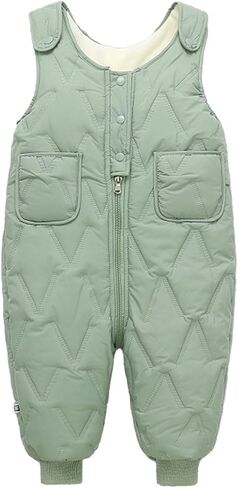 Yartina Toddler Baby Snow Pants Puffer Bibs Overalls Winter Fleece Thick Warm Snowsuit Jumpsuit with Pockets in Saudi Arabia