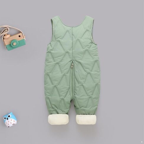 Yartina Toddler Baby Snow Pants Puffer Bibs Overalls Winter Fleece Thick Warm Snowsuit Jumpsuit with Pockets in Saudi Arabia