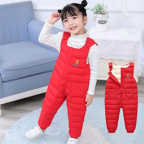 Kids Snow Bib Overalls Winter Warm Snow Pants Insulated Skiing Bibs for Girls & Boys 1-5 Years in Saudi Arabia