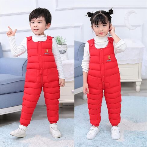 Kids Snow Bib Overalls Winter Warm Snow Pants Insulated Skiing Bibs for Girls & Boys 1-5 Years in Saudi Arabia