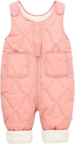 Toddler Puffer Snow Pants Baby Girls Boys Fleece Lined Overalls Snowsuit Winter Thick Warm Snow Bibs Jumpsuit in Saudi Arabia