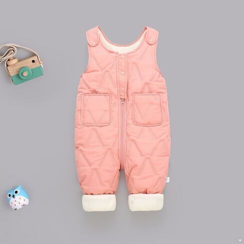 Toddler Puffer Snow Pants Baby Girls Boys Fleece Lined Overalls Snowsuit Winter Thick Warm Snow Bibs Jumpsuit in Saudi Arabia
