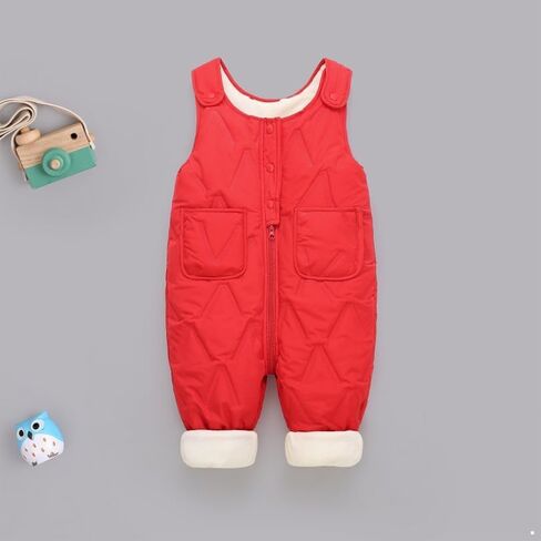 Toddler Puffer Snow Pants Baby Girls Boys Fleece Lined Overalls Snowsuit Winter Thick Warm Snow Bibs Jumpsuit in Saudi Arabia