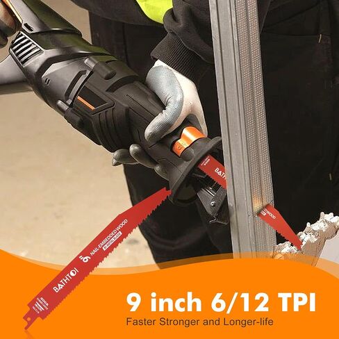 25 حزمة من شفرات المنشار الترددية 9 بوصات 14/18 Tpi لقطع المعادن، شفرات منشار من سبائك الصلب من الكربيد لتفكيك السيارات مع طلاء غير لاصق لتقليل الحرارة والاحتكاك in Kuwait