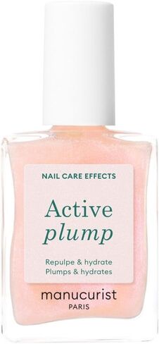 Manucurist Active Plump Nail Polish & Care - Collagen & Peach Extract - No Lamp - Nail Hydrator with Ultra-Glossy Baby Rose Shimmer for Instant Plumping Effect - Nail Volumizer - Vegan & Plant-Based in Saudi Arabia