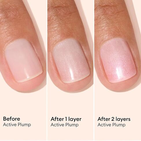Manucurist Active Plump Nail Polish & Care - Collagen & Peach Extract - No Lamp - Nail Hydrator with Ultra-Glossy Baby Rose Shimmer for Instant Plumping Effect - Nail Volumizer - Vegan & Plant-Based in Saudi Arabia