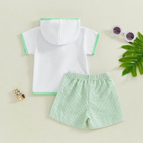 Toddler Baby Boys Girls Swim Cover Up Zipper Bathing Suit Short Sleeve Hooded Tops Shorts Set Swimwear Cover-Up Sets in Saudi Arabia