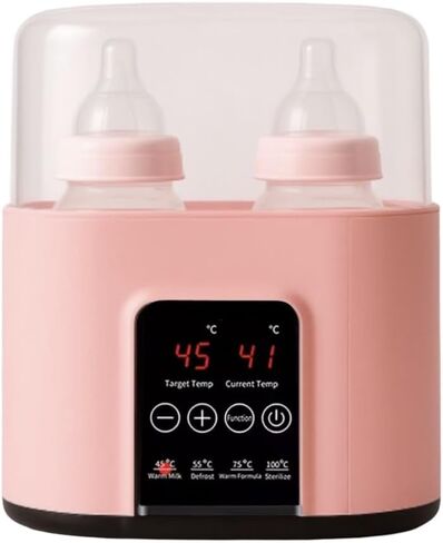 Baby Bottle Warmer for Girls – Dual Bottle Heating for Formula, Breastmilk & Baby Food, Steam Sterilizer for Bottles and Pacifiers, Accurate Temp Control for Safe, Gentle Warming in Saudi Arabia