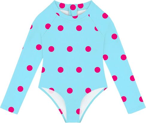 طفل ملابس مرفوح طفل طويل الأكمام فتيات اللاعبون بدلة السباحة قطعة واحدة سستة حارس upf upf 50 in Kuwait