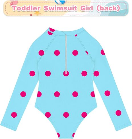 طفل ملابس مرفوح طفل طويل الأكمام فتيات اللاعبون بدلة السباحة قطعة واحدة سستة حارس upf upf 50 in Kuwait