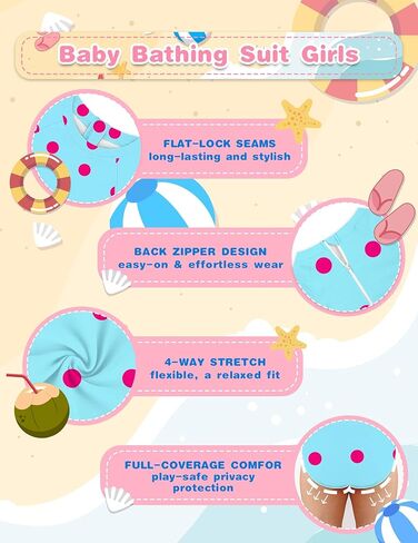 طفل ملابس مرفوح طفل طويل الأكمام فتيات اللاعبون بدلة السباحة قطعة واحدة سستة حارس upf upf 50 in Kuwait