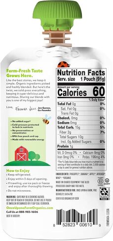 Once Upon a Farm Organic Fruit And Veggie Blend, Wild Rumpus Avocado, 3.2 Oz in Saudi Arabia