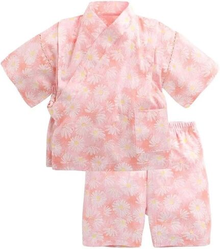 Jinbei Kids Girls Boys Top Bottom Set Kimono Baby Summer Cotton Japanese Style in Saudi Arabia