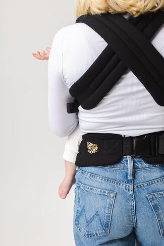 Mabē Monarch Carrier Baby Carrier - حاملة رضع منظمة من القطن الناعمة مع تصميم صحي في الفخذ ، 3 مواقف حمل للولود الجديد إلى طفل صغير (7-35 رطل) ، خفيفة الوزن وتنفس (Houndstooth) in Kuwait