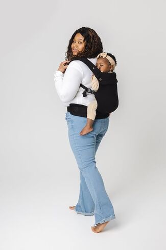 Mabē Monarch Carrier Baby Carrier - حاملة رضع منظمة من القطن الناعمة مع تصميم صحي في الفخذ ، 3 مواقف حمل للولود الجديد إلى طفل صغير (7-35 رطل) ، خفيفة الوزن وتنفس (Houndstooth) in Kuwait