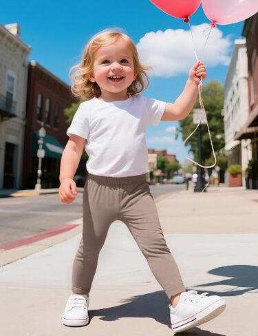 Witwot 3 Pack Baby Girls Leggings Toddler Kids Soft Cotton Pants Size 18M-5T in Kuwait