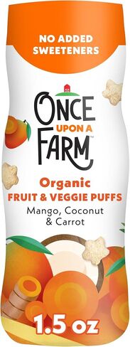 Once Upon a Farm Organic Baby Fruit & Veggie Puffs, Mango, Coconut & Carrot,1.5oz in Saudi Arabia