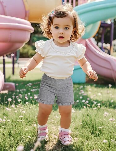 3 Pack Baby Girls Ruffle Shorts Toddler Cotton Dance Shorts Soft Summer Clothes Size 18M-5T in Saudi Arabia