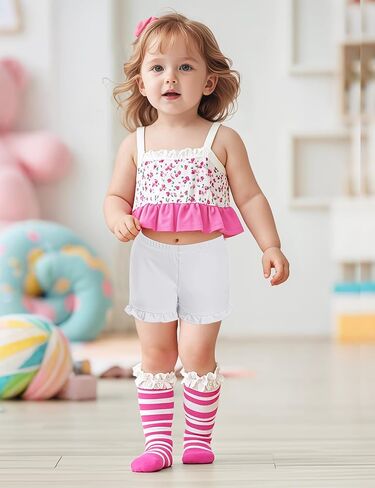3 Pack Baby Girls Ruffle Shorts Toddler Cotton Dance Shorts Soft Summer Clothes Size 18M-5T in Saudi Arabia