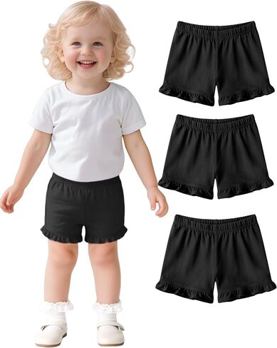 3 Pack Baby Girls Ruffle Shorts Toddler Cotton Dance Shorts Soft Summer Clothes Size 18M-5T in Saudi Arabia
