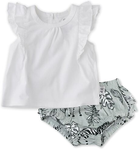 HonestBaby Flutter Tee, Tank Top with Ruffle Diaper Cover 100% Organic Cotton for Infant Baby and Toddler Girls in Saudi Arabia