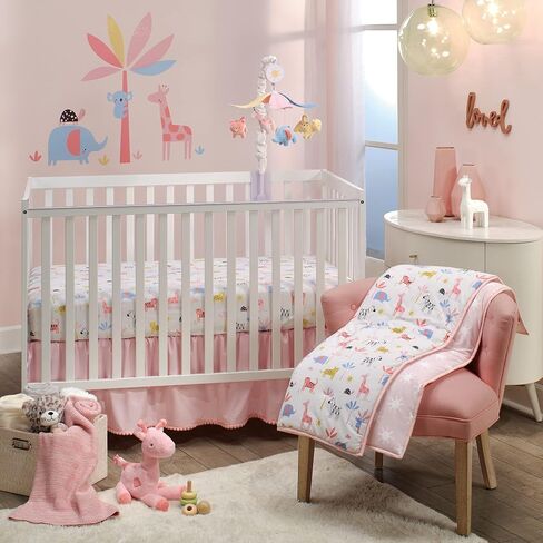 Lambs & Ivy Snuggle Pastel Pastel Safari Cotton Jersey 5 قطع مجموعة أسرة سرير in Saudi Arabia