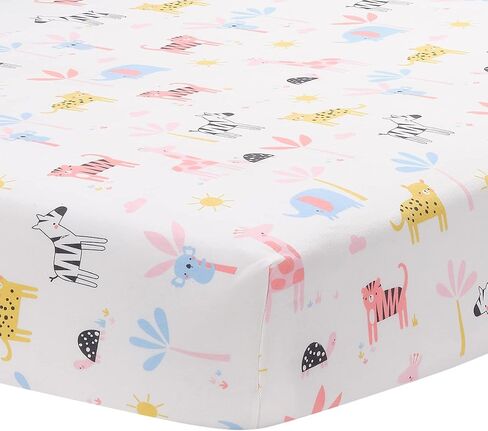 Lambs & Ivy Snuggle Pastel Pastel Safari Cotton Jersey 5 قطع مجموعة أسرة سرير in Saudi Arabia