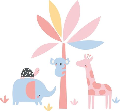 Lambs & Ivy Snuggle Pastel Pastel Safari Cotton Jersey 5 قطع مجموعة أسرة سرير in Saudi Arabia